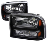 Spec-D Crystal Headlights Ford F250 / F350 (1999-2004) w/ or w/o LED Light Bar