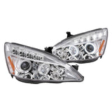 Spec-D Projector Headlights Honda Accord (03-07) Dual Halo w/ LED Accents - Black or Chrome