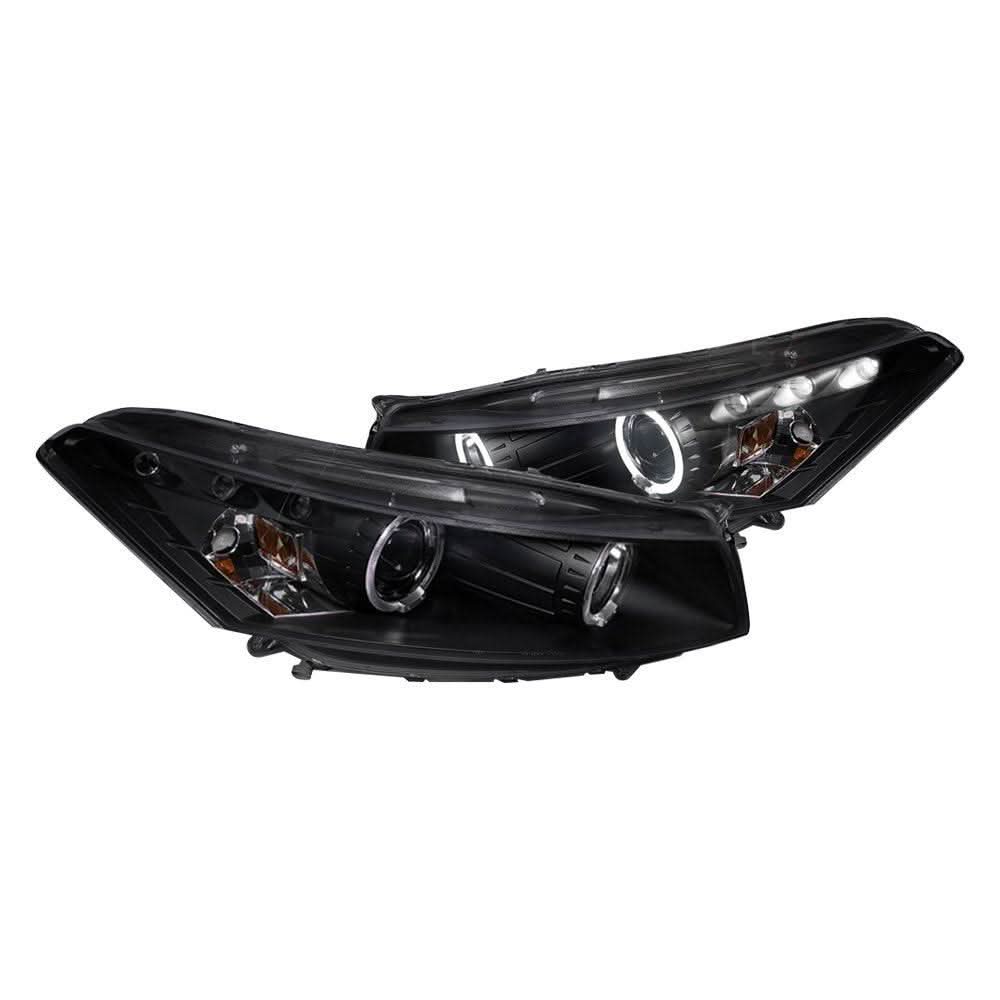 For 08-12 Honda Accord Coupe Chrome/Amber Corner Projector Headlight Head Lamps