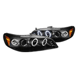 Spec-D Projector Headlights Honda Accord (98-02) w/ Dual LED Halo - Black or Chrome