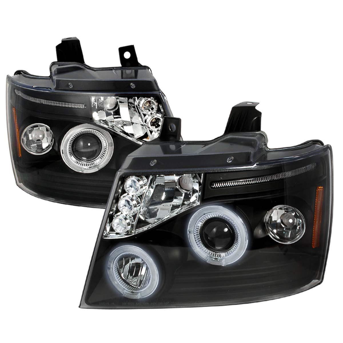 Spec-D Projector Headlights Chevy Tahoe / Avalanche [Dual Halo LED] (07-13) Black Housing