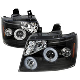 Spec-D Projector Headlights Chevy Tahoe / Avalanche [Dual Halo LED] (07-13) Black Housing