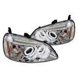 Spec-D Projector Headlights Honda Civic Coupe/Sedan (01-03) Dual Halo - Black or Chrome