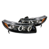 Spec-D Projector Headlights Honda Civic Coupe (06-11) Dual LED Halo - Black or Chrome