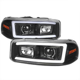 Spec-D Projector Headlights Yukon (00-06) Sierra (99-06) w/ LED Strip & H1 Bulbs
