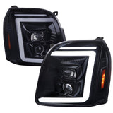 Spec-D Projector Headlights GMC Yukon (07-14) Switchback LED DRL C-Bar - Black / Chrome