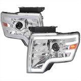 Spec-D Projector Headlights Ford F150 (09-14) Sequential Switchback LED Bar - Black / Chrome