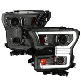 Spec-D Projector Headlights Ford F150 (2015-2016-2017) LED Bar & Sequential Switchback - Black / Chrome / Smoke