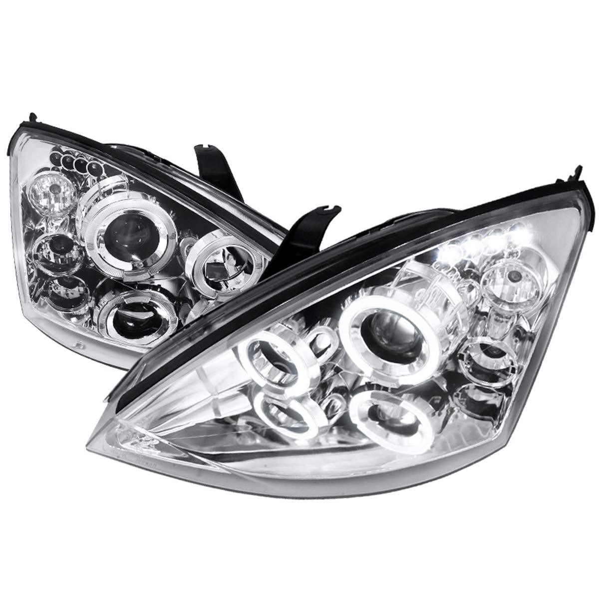 Spec-D Projector Headlights Ford Focus (00-04) LED Halo - Black or Chrome