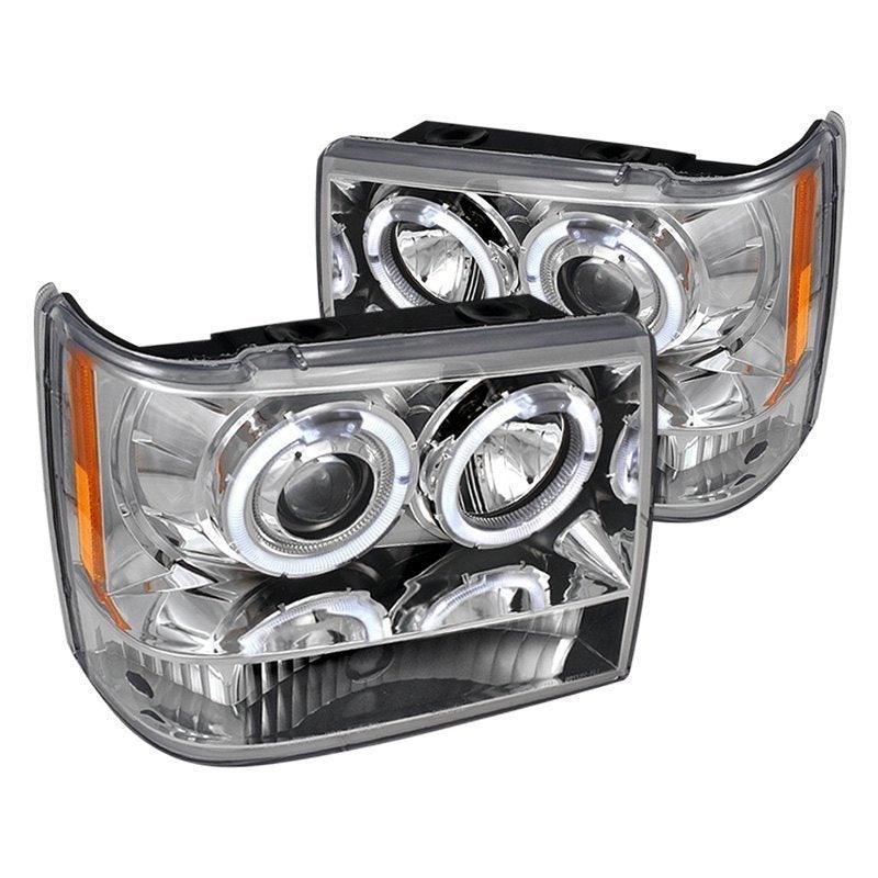 Spec-D Projector Headlights Jeep Grand Cherokee (92-96) LED Halo - Black or Chrome