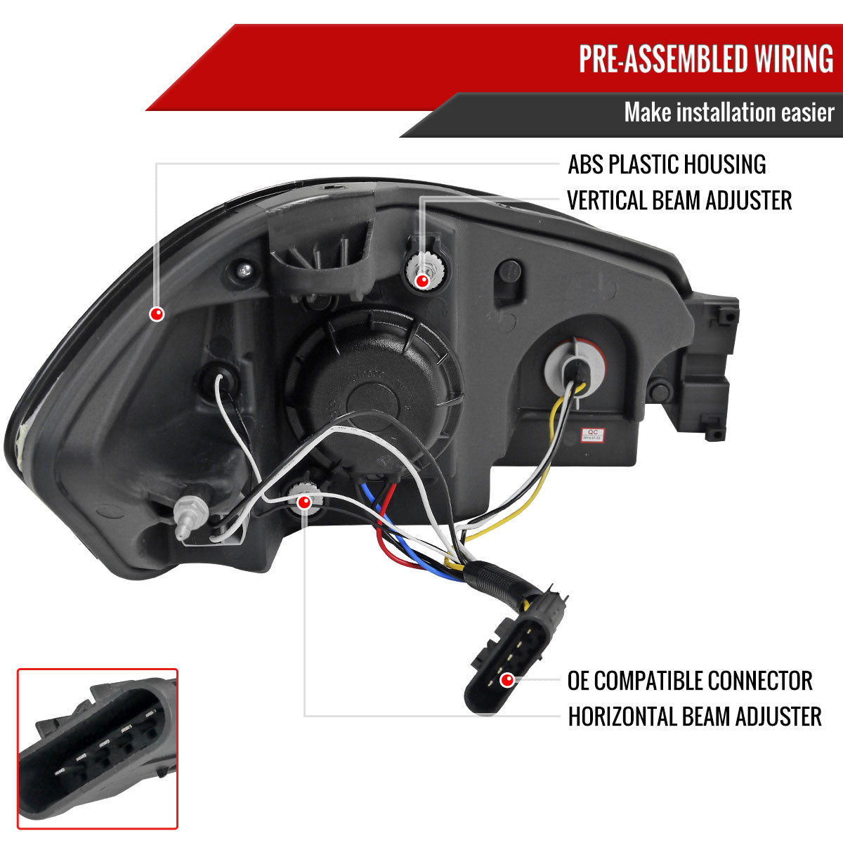 NTXGLOW RGB chrome headlights (2006-2013 Chevrolet Impala / 2014-2015 Impala Limited / 2006-2007 Monte Carlo)