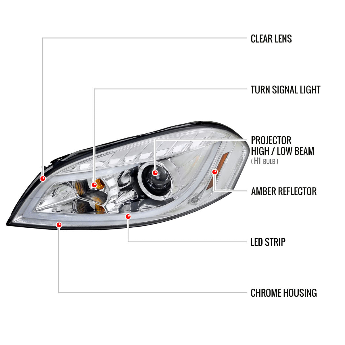 NTXGLOW RGB chrome headlights (2006-2013 Chevrolet Impala / 2014-2015 Impala Limited / 2006-2007 Monte Carlo)