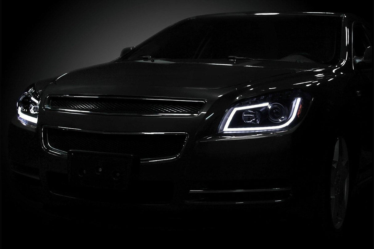Spec-D Projector Headlights Chevy Malibu LS/LT/LTZ (08-12) Halo LED - Black/Chrome
