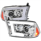 Spec-D Projector Headlights Dodge Ram (09-18) C-Bar LED Sequential Switchback - Black / Chrome