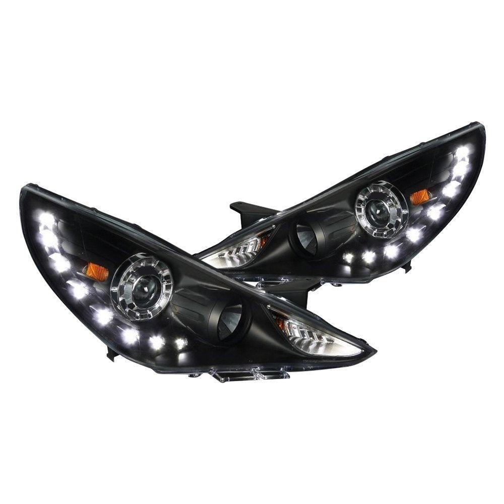 Spec-D Projector Headlights Hyundai Sonata (2011-2014) LED DRL - Black or Chrome
