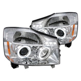 Spec-D Projector Headlights Nissan Titan (04-15) Armada (04-07) LED Dual Halo - Black or Chrome