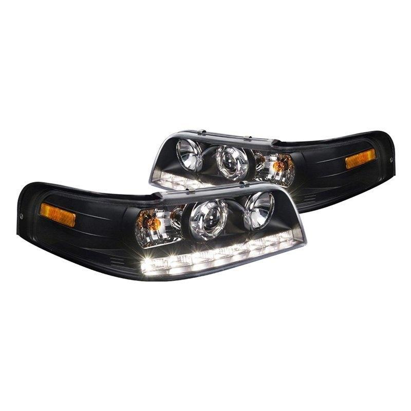 Spec-D Projector Headlights Ford Crown Victoria (1998-2011) w/ LED Strip - Black or Chrome