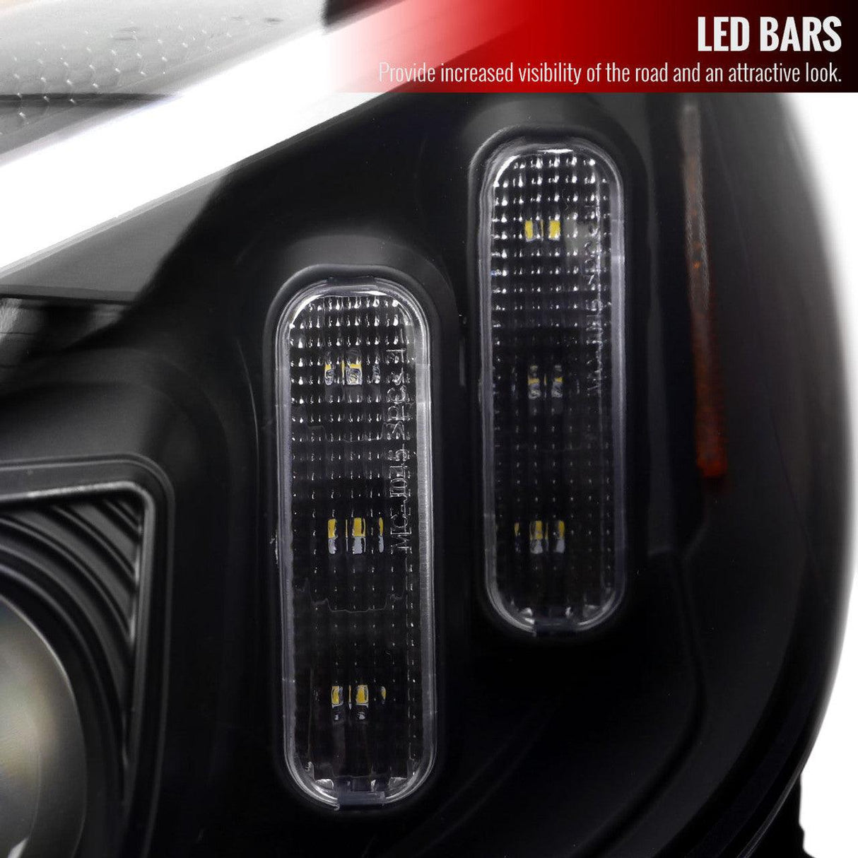 Mercedes C250 C300 C400 C450 Sedan W205 - Black / Chrome Projector Headlights LED DRL Bar (2015-2018) - K2 Industries