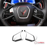 C8 Corvette Carbon Fiber Steering Chrome Trim Delete Covers