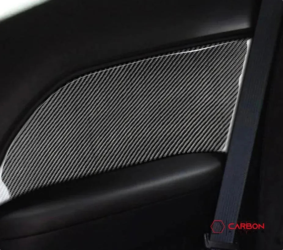 [2pcs] Carbon Fiber Rear Seat Arm Rest Panel Overlay for Dodge Challenger 2015-2023