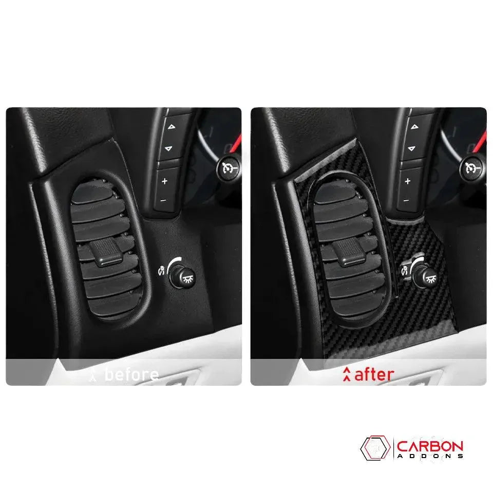 [2pcs] Real Carbon Fiber AC vents & Headlight Control Trim Overlay | C6 2005-2013 Corvette