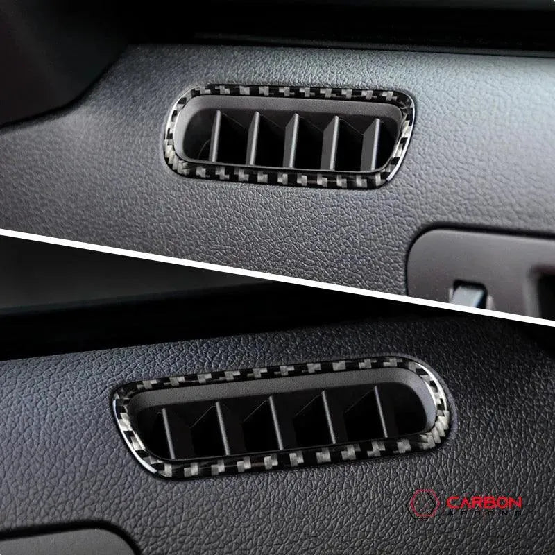 [2pcs] Real Carbon Fiber Door AC Vent trim Overlay For Mustang 2010-2014