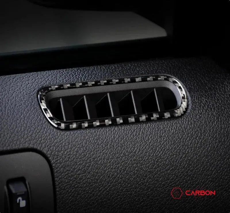 [2pcs] Real Carbon Fiber Door AC Vent trim Overlay For Mustang 2010-2014
