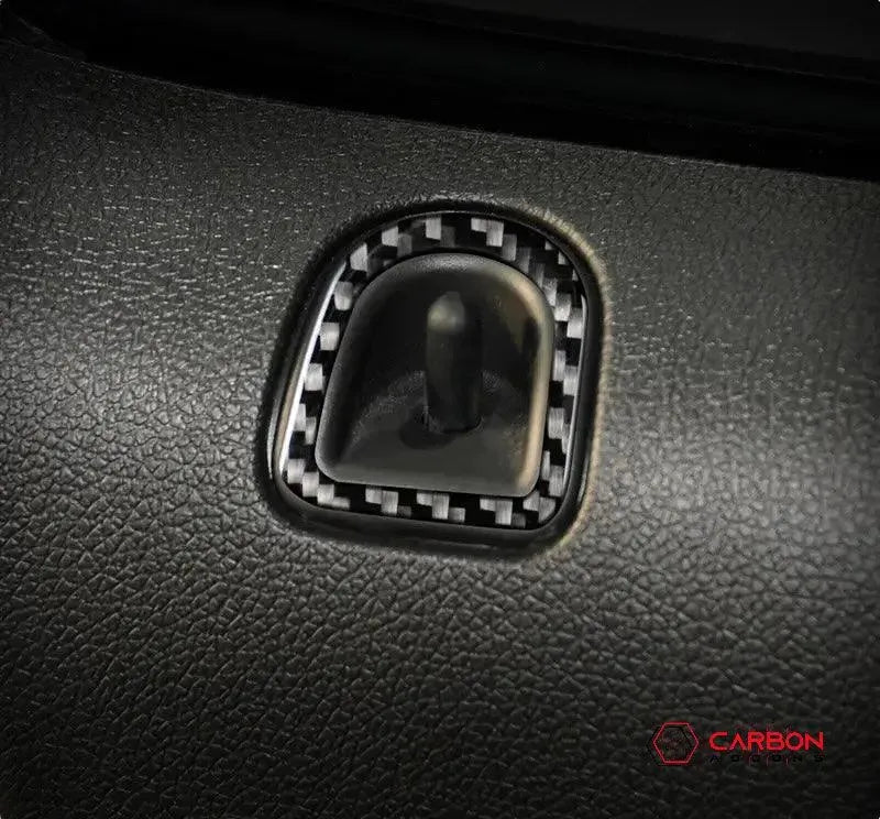 [2pcs] Real Carbon Fiber Door Lock Trim Overlay For Mustang 2012-2014