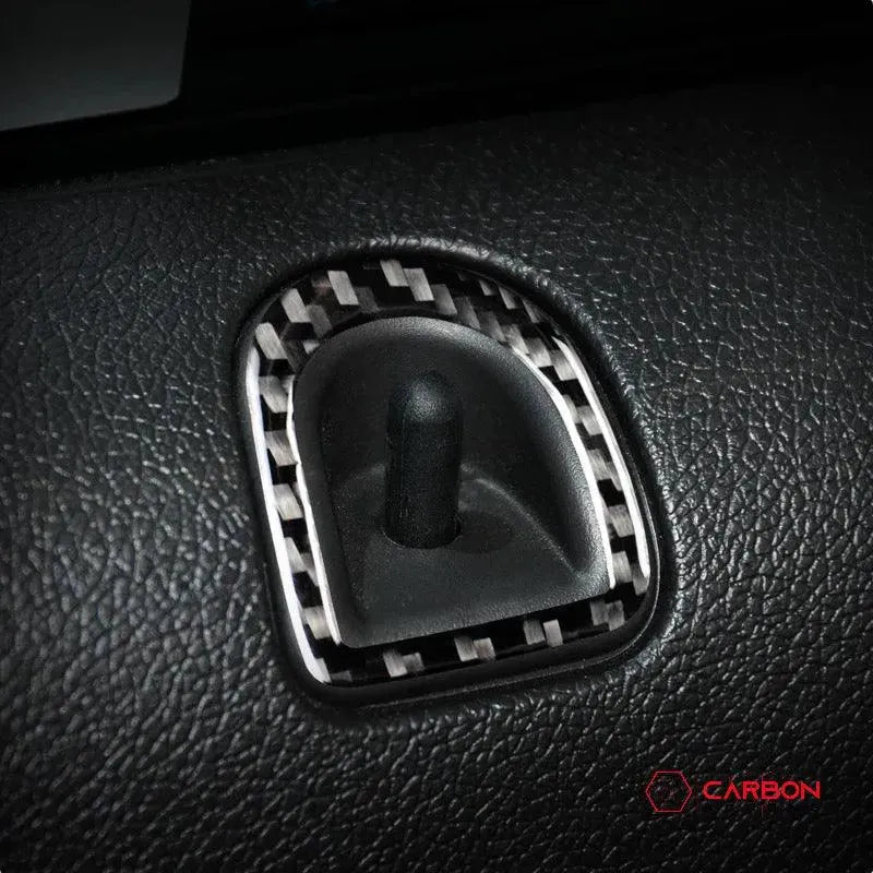[2pcs] Real Carbon Fiber Door Lock Trim Overlay For Mustang 2012-2014