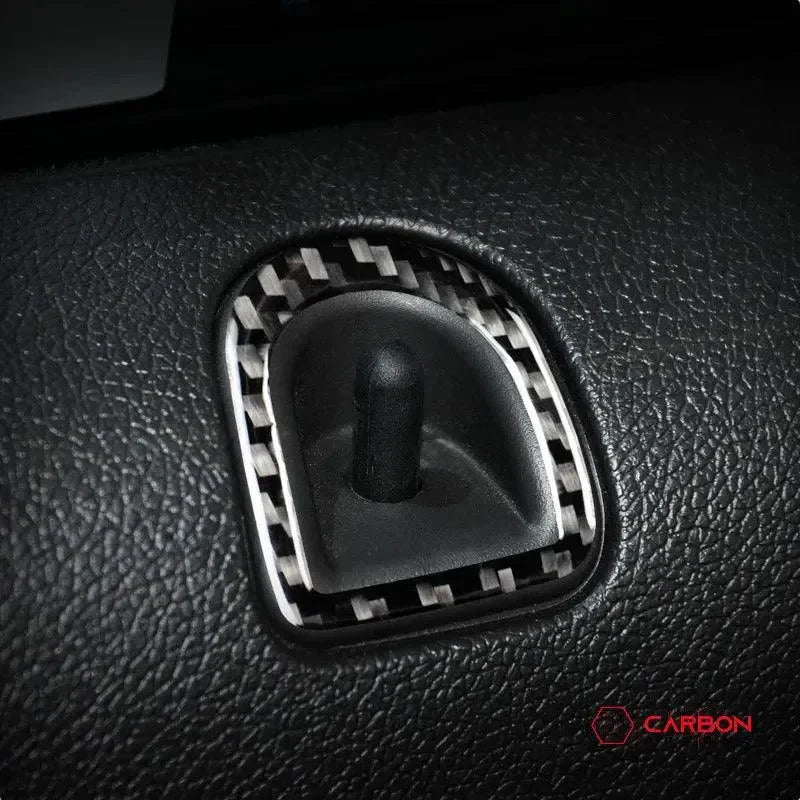 [2pcs] Real Carbon Fiber Door Lock Trim Overlay For Mustang 2012-2014
