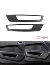 [2pcs] Real Carbon Fiber Front Door Panel Trim Overlay For Mustang 2010-2014