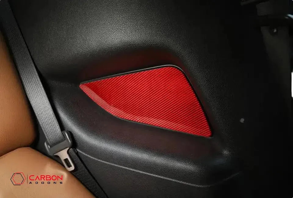 [2pcs] Real Carbon Fiber Rear Seat Arm Rest Trim Overlay For Mustang 2013-2014