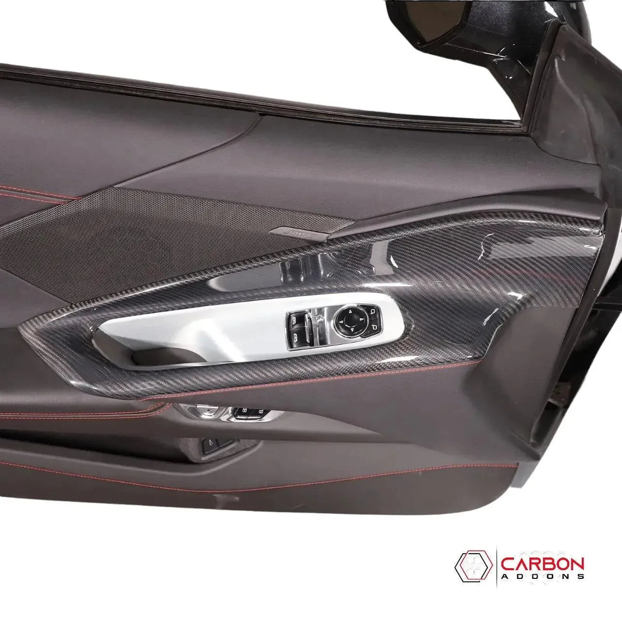 C8 Corvette Real Carbon Fiber Window Switch Outer Trim Panel Frame Covers | Interior Upgrade (2020–2025)
