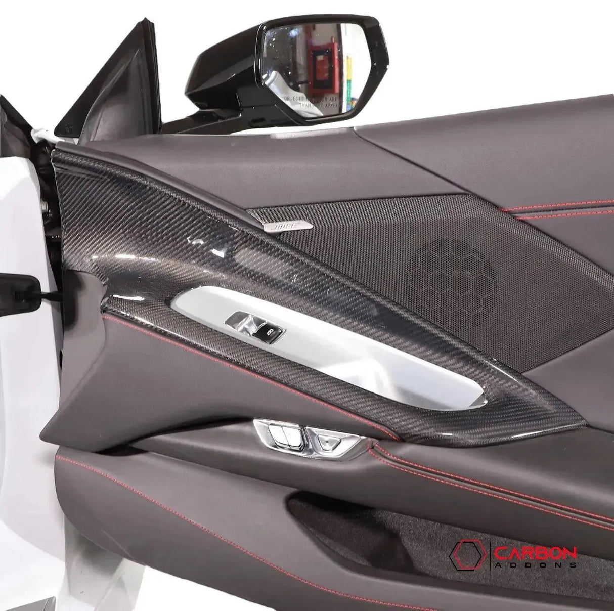 C8 Corvette Real Carbon Fiber Window Switch Outer Trim Panel Frame Covers | Interior Upgrade (2020–2025)