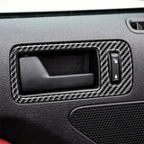 2pcs Set Carbon Fiber Interior Door Handle Trim Overlay For Mustang 2010-2014