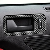2pcs Set Carbon Fiber Interior Door Handle Trim Overlay For Mustang 2010-2014