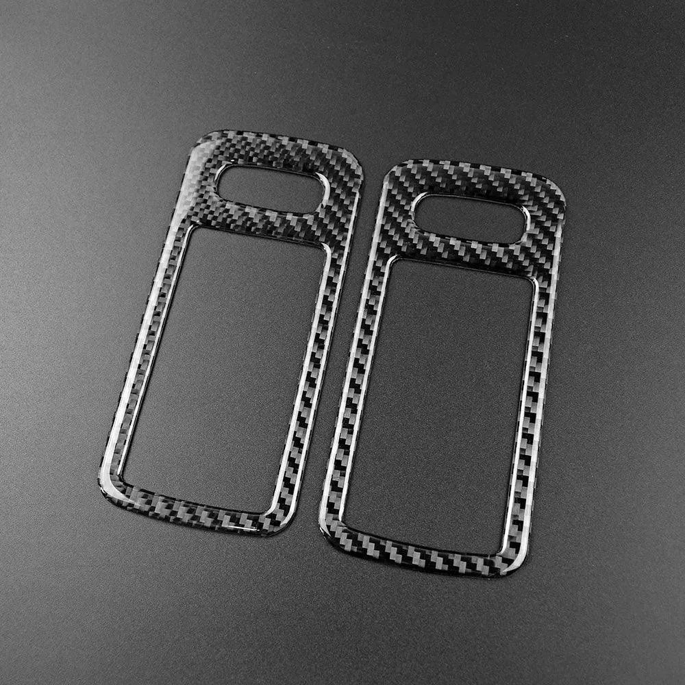 2pcs Set Carbon Fiber Interior Door Handle Trim Overlay For Mustang 2010-2014