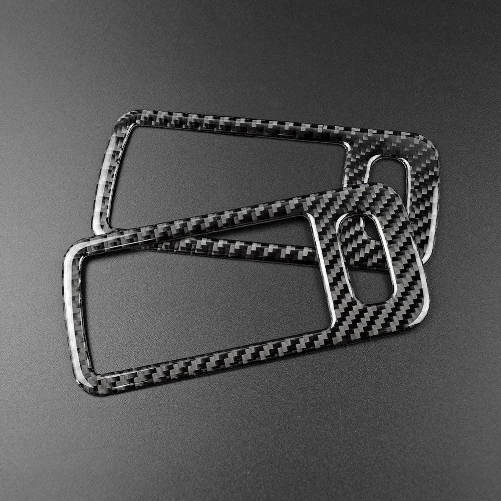 2pcs Set Carbon Fiber Interior Door Handle Trim Overlay For Mustang 2010-2014