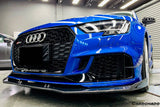2017-2020 Audi RS3 8V.2 Sedan and Sportback BKSS Style Carbon Fiber Front Canards