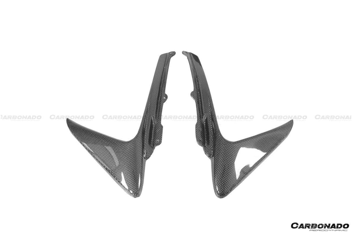 2018-2022 Ferrari 488 Pista OEM Style Carbon Fiber Front Bumper Vent Canards