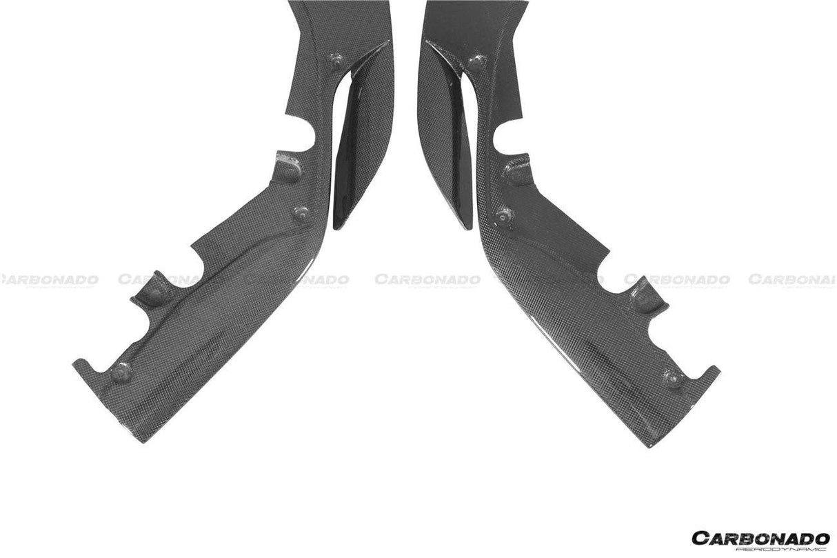 2018-2022 Ferrari 488 Pista OEM Style Carbon Fiber Front Bumper Side Splitter