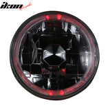 Universal 2PCS 5" Round Headlights Angel Eye Crystal Clear Red Halo