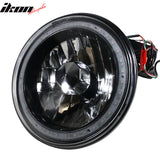 Universal 7In Round Chrome Half White Half Black RGB Halo Headlights