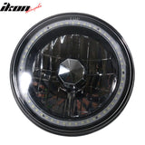 Universal 7" H6024 6014gen White Ring H4 Bulb Angel Eye Headlight