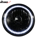 Universal 7" H6024 6014gen White Ring H4 Bulb Angel Eye Headlight