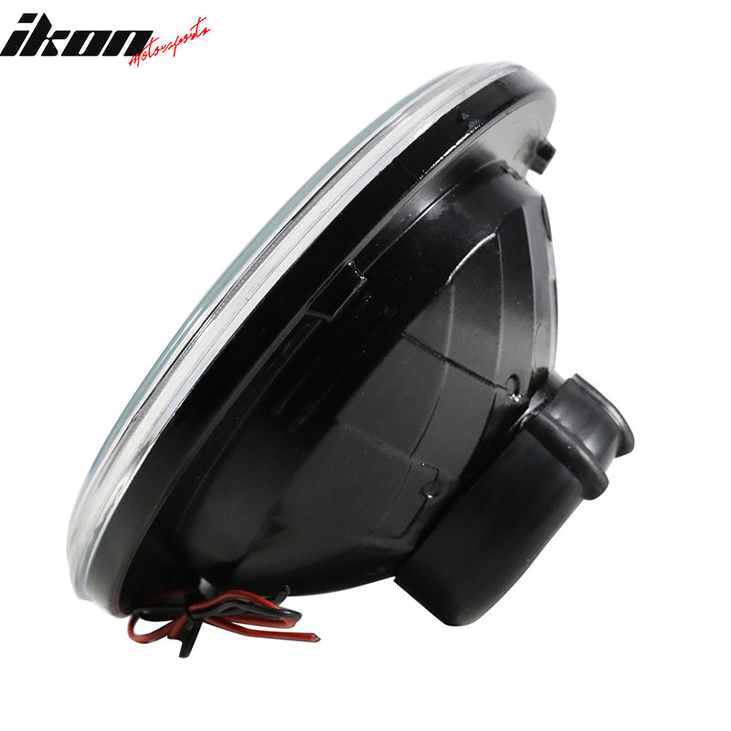 Universal 7" H6024 6014gen White Ring H4 Bulb Angel Eye Headlight