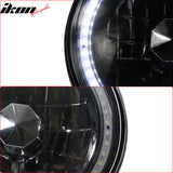 Universal 7" H6024 6014gen White Ring H4 Bulb Angel Eye Headlight