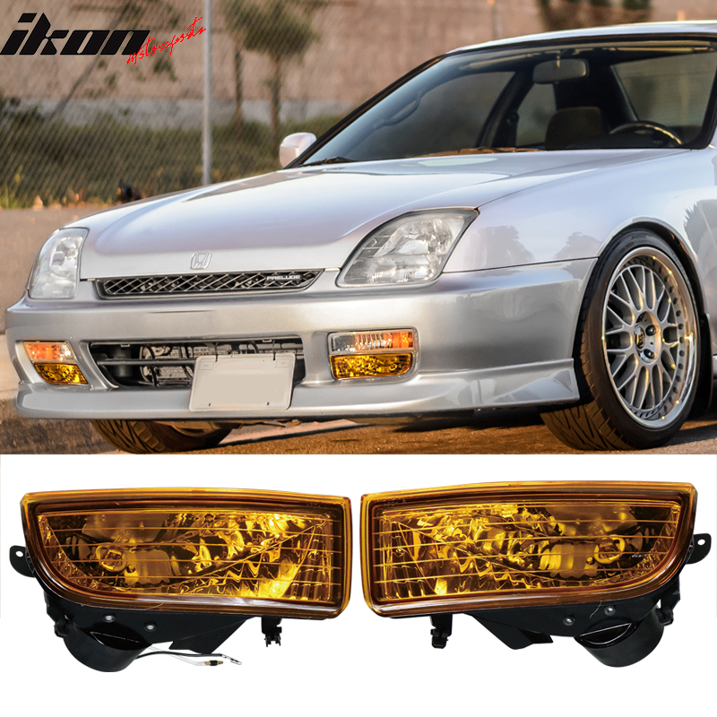 1997-2001Â Honda Prelude Yellow Lens 2PCS Front Bumper Fog Lights Lamps