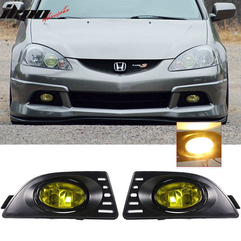 2005-2007Â Acura RSX Yellow Lens 2PCS Front Bumper Fog Lights Lamp