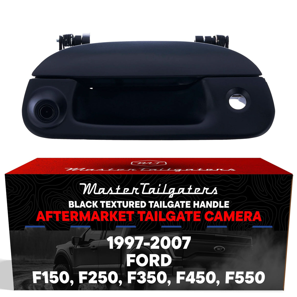 Ford F150 F250 F350 F450 F550 (1997-2007) Black Replacement Tailgate Handle with Backup Camera